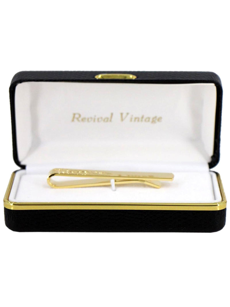 Vintage Style Gold Engraved Leaf Tie Slide