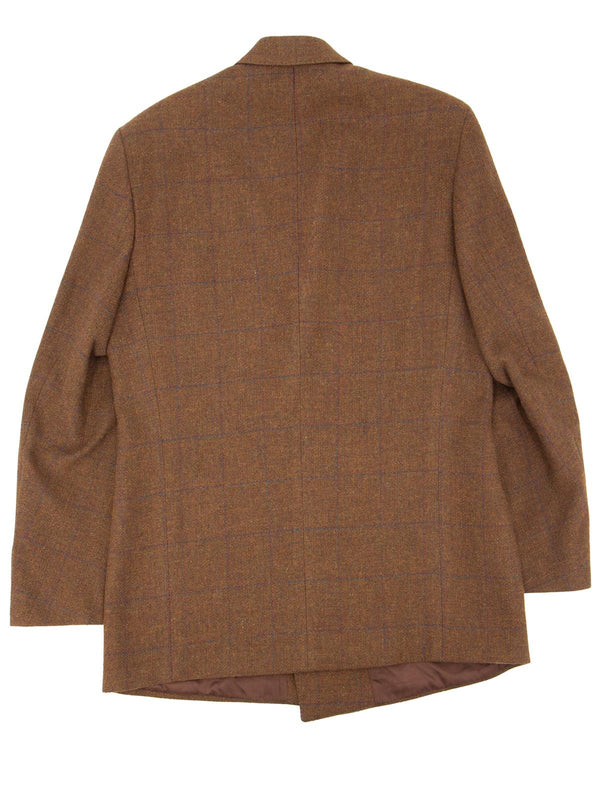 Double Breasted Vintage Wool Check Tweed Jacket