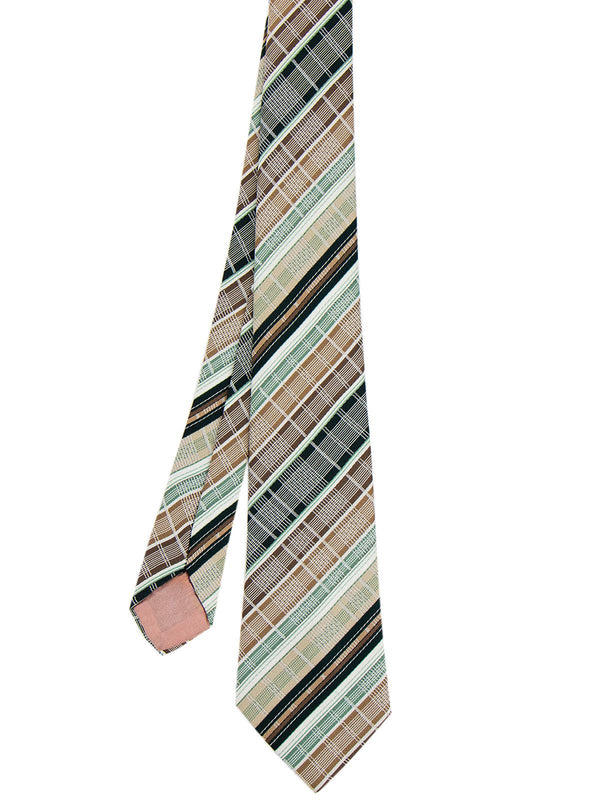 Vintage Green & Brown Check Tie