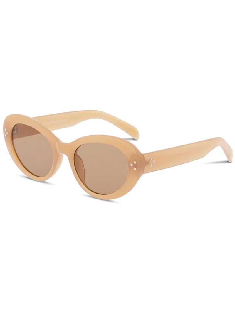 1940s Vintage Style Oval cat Sunglasses Fawn