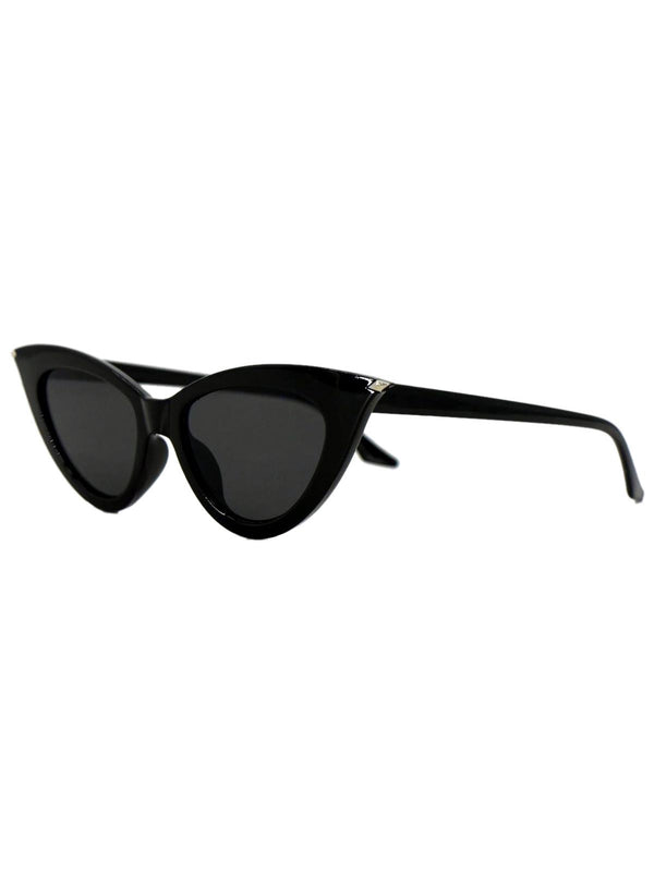Black Diamond Tip Catseye Vintage Style Sunglasses