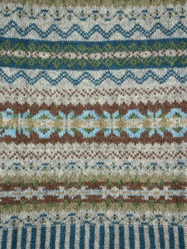 Vintage Style Shetland Wool Fair Isle Vest in Oak Grey
