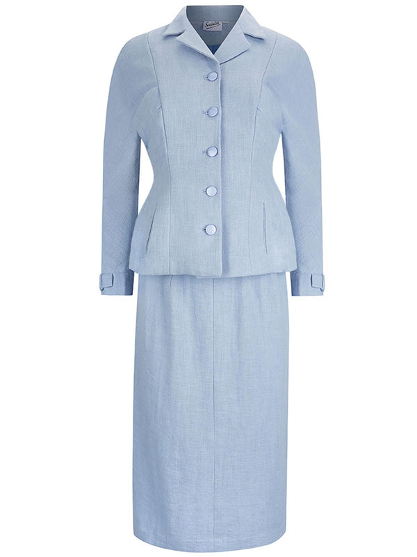 1940s Vintage Freedom Skirt Suit in Powder Blue