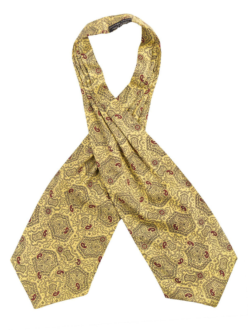 Vintage Tootal Cravat Intricate Yellow Pattern