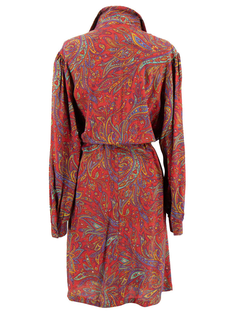 Vintage Red Paisley Double Breasted Shirtdress