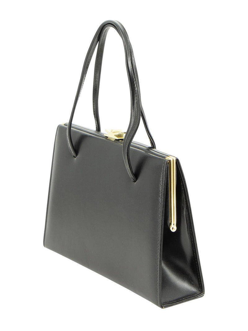 Ackery High Spec Classic Black Leather Frame Bag