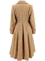 1940s Vintage Promenade Swing Coat in Camel Brown