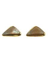 Vintage 1940s Gold Plated & Abalone Shell Cufflinks