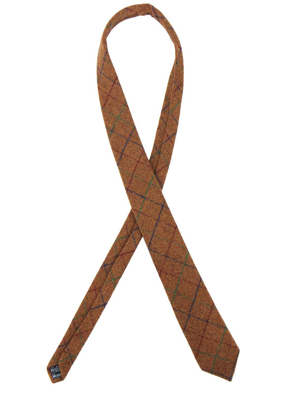 Country Style Rust Check Wool Tweed Tie