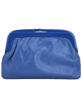 True Vintage Azure Blue Leather Clutch Bag