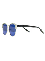 Stylish Vintage Look Blue Mirrored Sunglasses