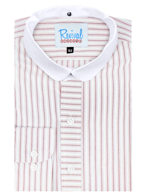 White Detachable Club Shirt - Red Orton Stripe