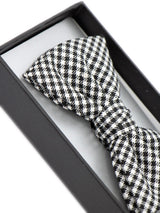 Classic Black & White Gingham Bow Tie