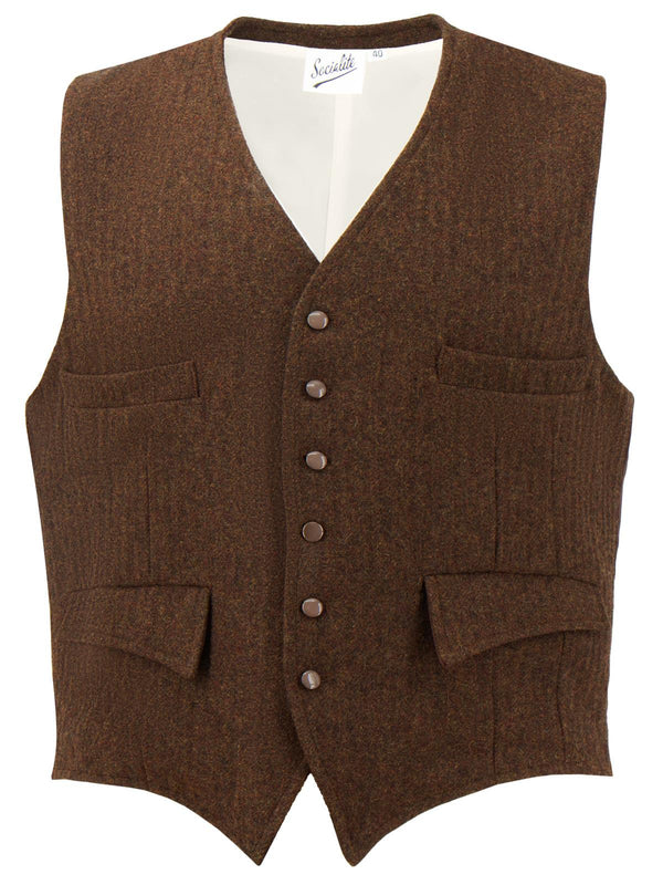 1940s Vintage Edwin Waistcoat Carob Brown