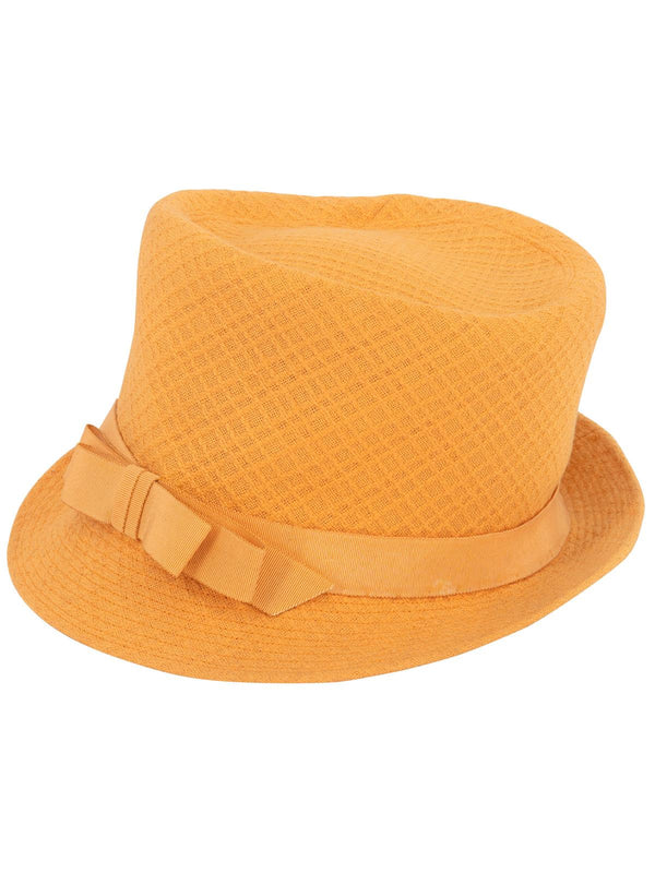 1960s Honey Fabric Flat Top Trilby Hat