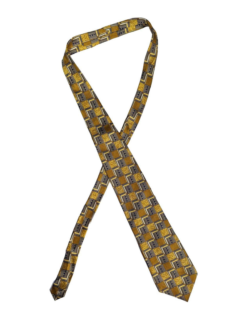 Vintage Tie With A Gold Box Design