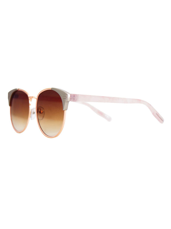 Stylish Vintage Look Pink & Gold Sunglasses