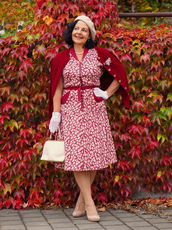 Vintage 1950s Style Wine Red Whisp Day Dress