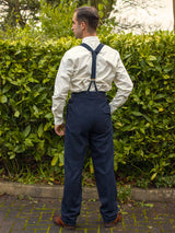 Midcentury Vintage Edwin High Waist Trousers in Navy Blue