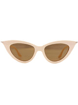 Cream Diamond Tip Catseye Vintage Style Sunglasses