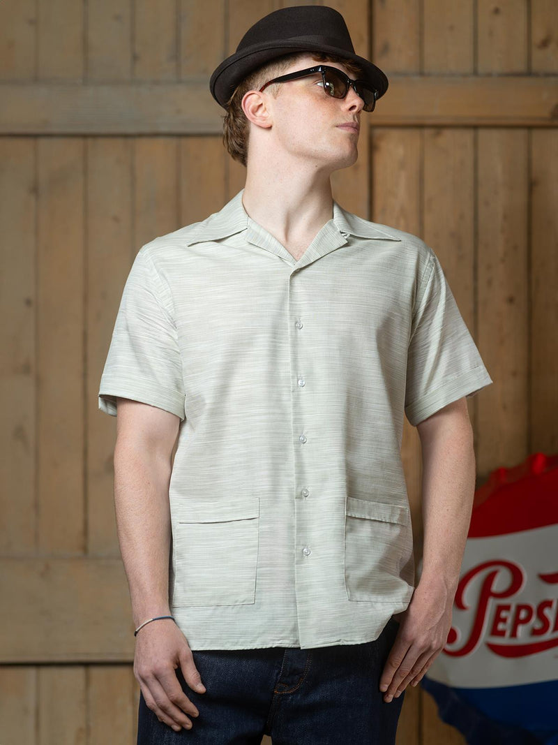 Vintage Style Cotton Weekend Shirt - Olive Green