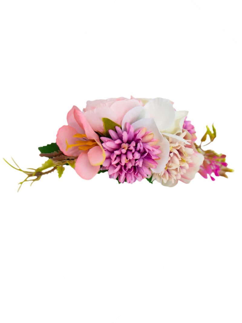 Bouquet Vintage Style Flower Comb - Pink