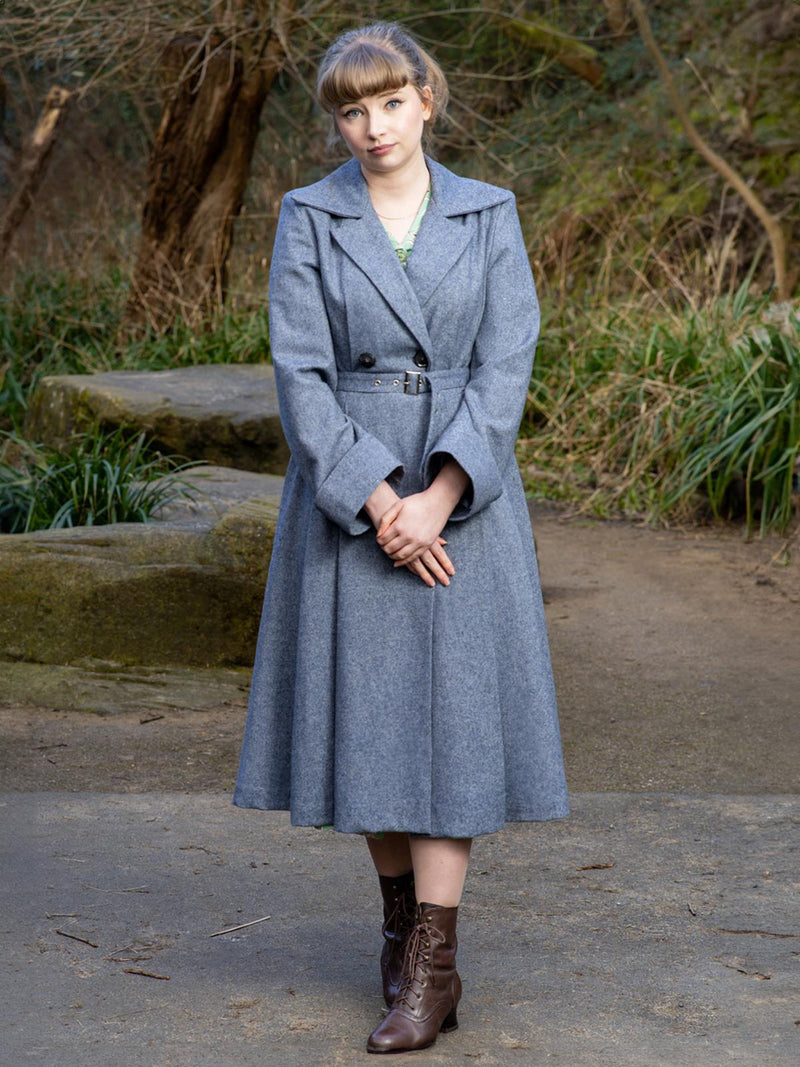 1940s Vintage Promenade Swing Coat in Navy Blue