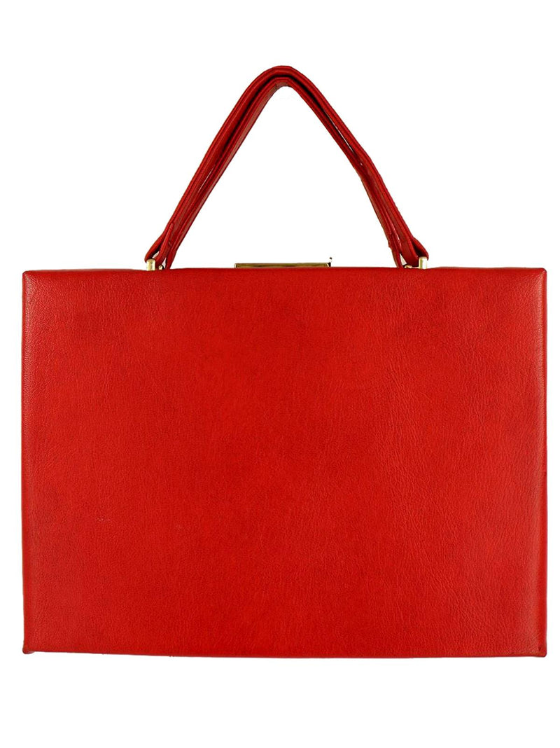 Vintage Red Leather 1960s Mod Case