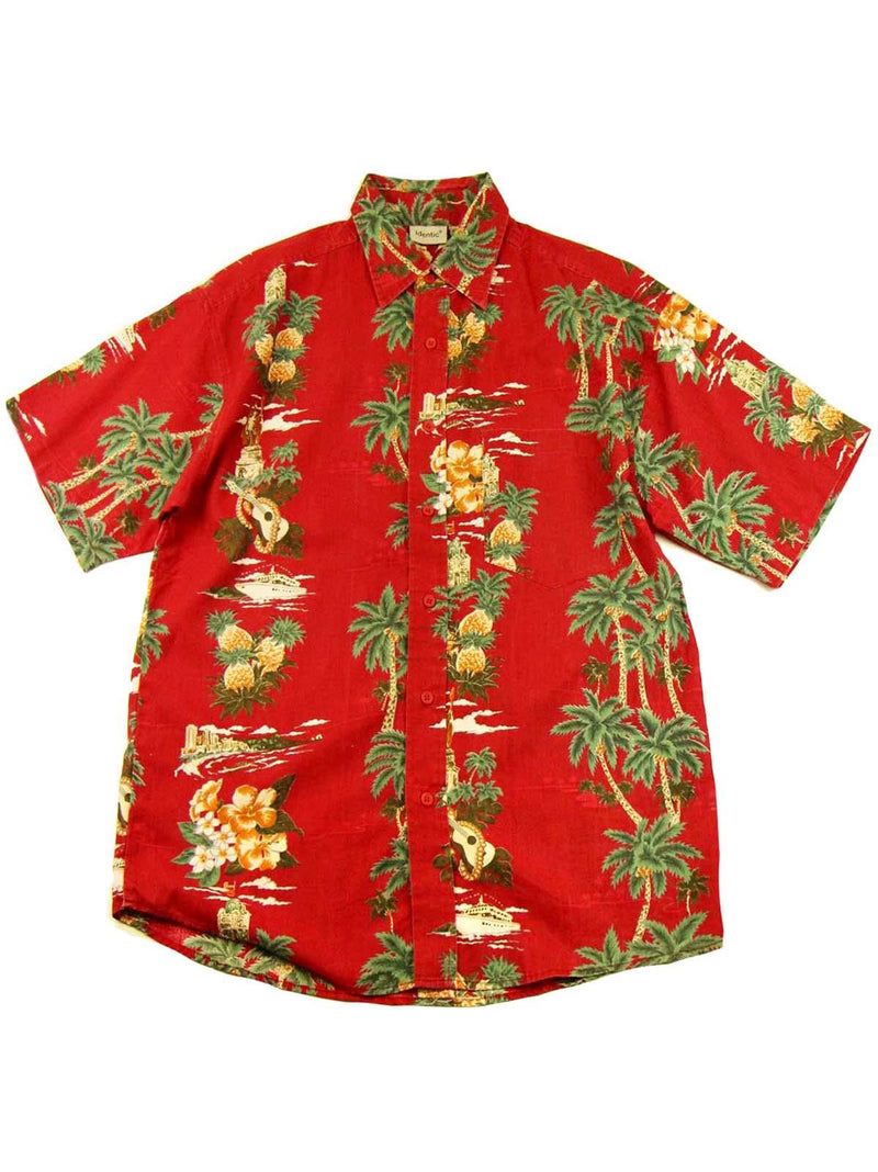 Vintage Scarlet Classic Tropical Hawaiian Shirt