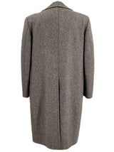 London Fog Grey Vintage Herringbone Tweed Coat