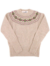 Fairisle 40s Style Scottish Wool Jumper Rosalie Beige