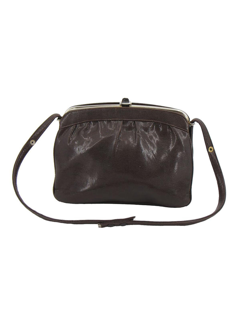 Vintage Adjustable Strap Brown Leather Look Bag