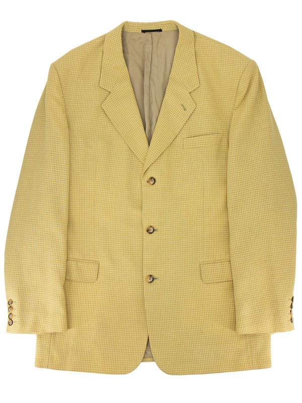 Vintage Yellow Check Wool Mix Jacket