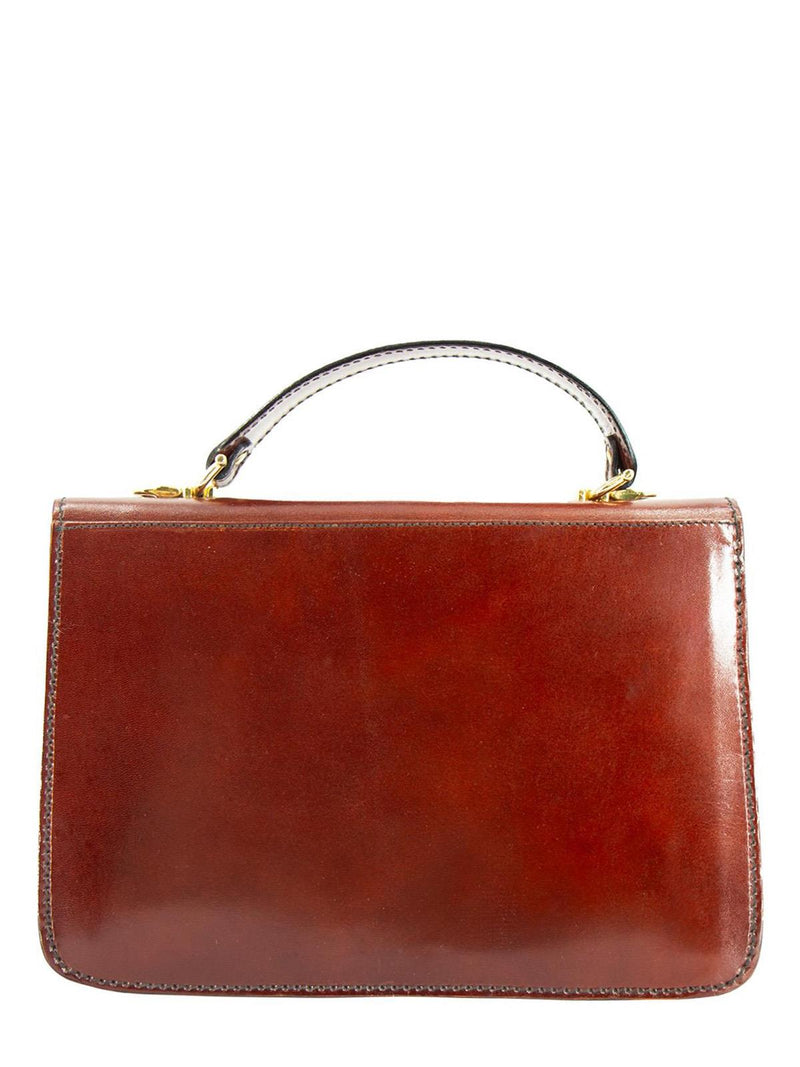 Vintage Oxblood Leather Top Handle Bag