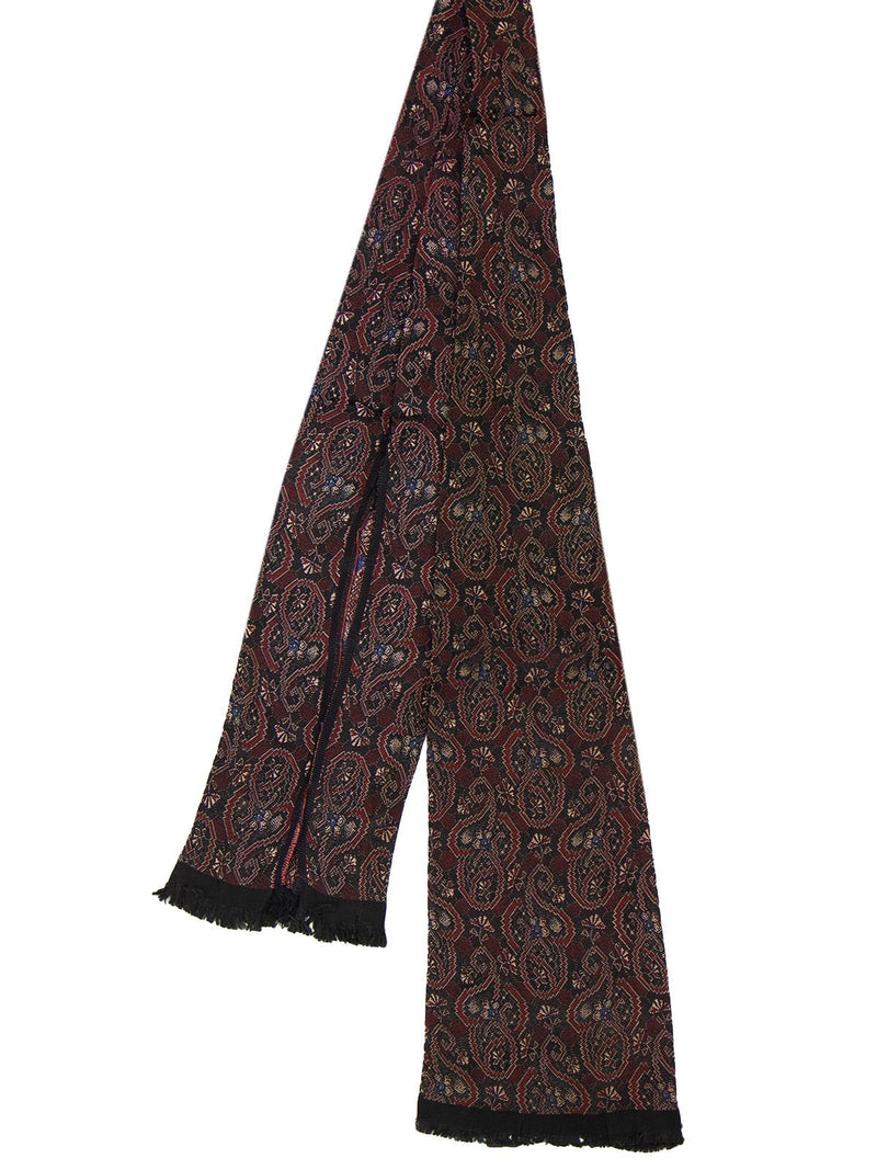 Vintage Black & Burgundy Paisley Tie