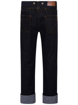 1940s Vintage Style Dark Blue Denim Jeans