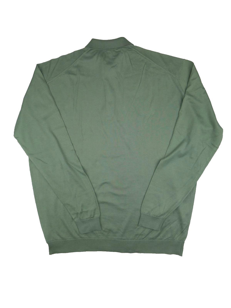 Sage Green DAKS Fine Knit Sweater with Collar