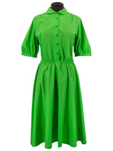 Vintage Green Full Skirt Cotton Day Dress