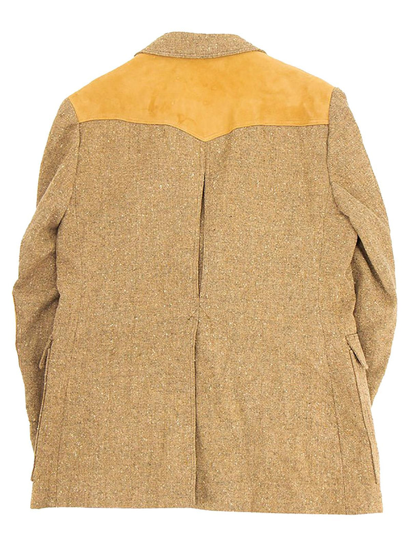 Tan Tweed & Suede Vintage Men's Western Jacket