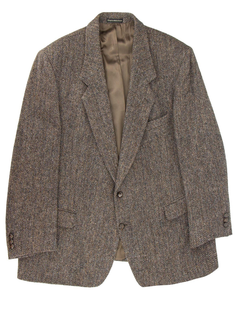 Harris Tweed Herringbone Grey Wool Vintage Jacket