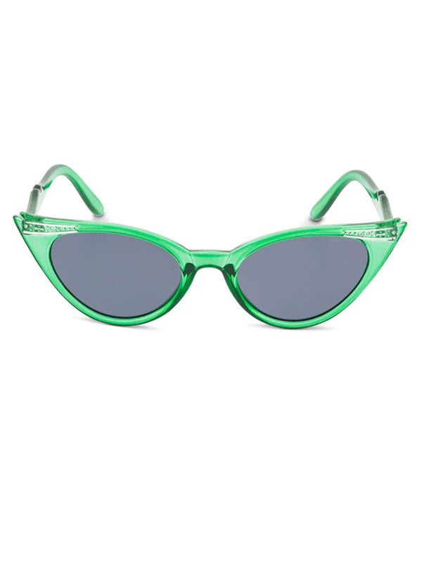 1950s Vintage Style Winged Catseye Sunglasses Emerald