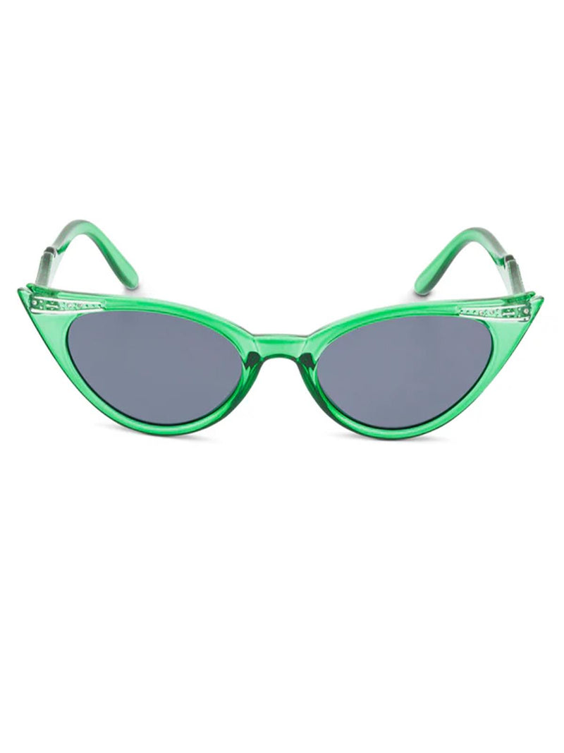 1950s Vintage Style Winged Catseye Sunglasses Emerald