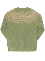 1940s Style Pure Wool Fairisle Cardigan in Jade Green