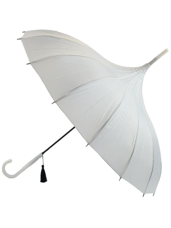 White Vintage Pagoda Style Umbrella