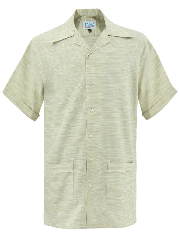 Vintage Style Cotton Weekend Shirt - Olive Green