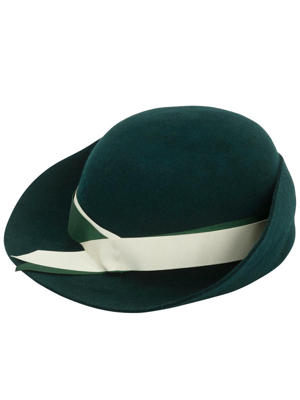 Hand Crafted Green 1940s Vintage Style Tilt Hat