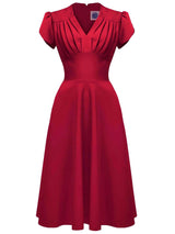 Red 1940s Vintage Inspired Swing Dress