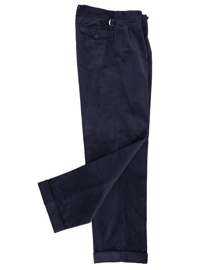 Midcentury Vintage Edwin Corduroy Trousers in Navy Blue