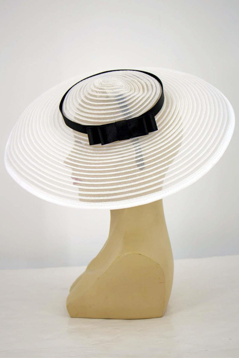 White Sheer 1940s Style Tilt Hat