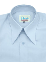 Pale Blue Forties Style Spearpoint Collar Shirt with Barrel Cuff